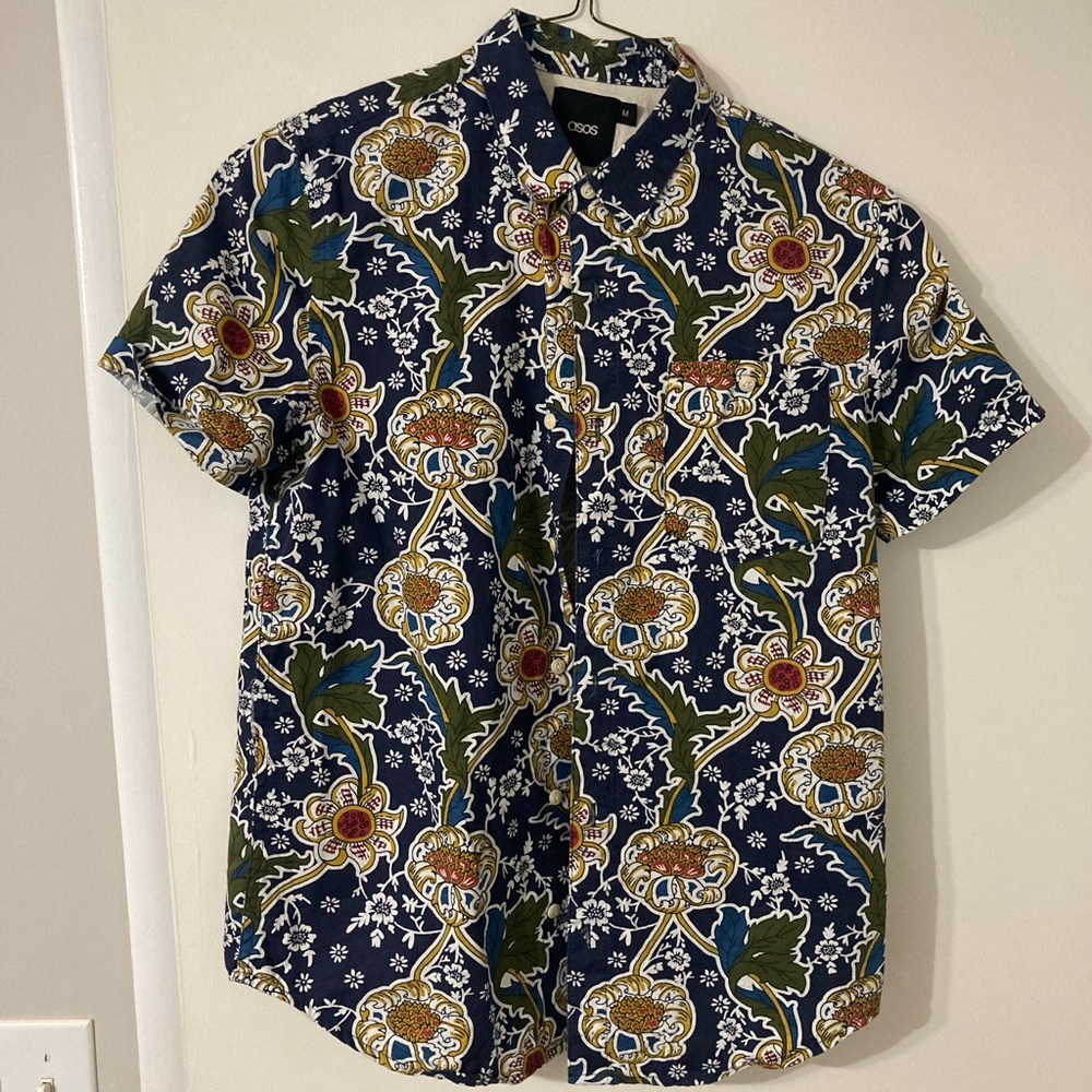 ASOS Men’s Blue Paisley Shirt Size Medium